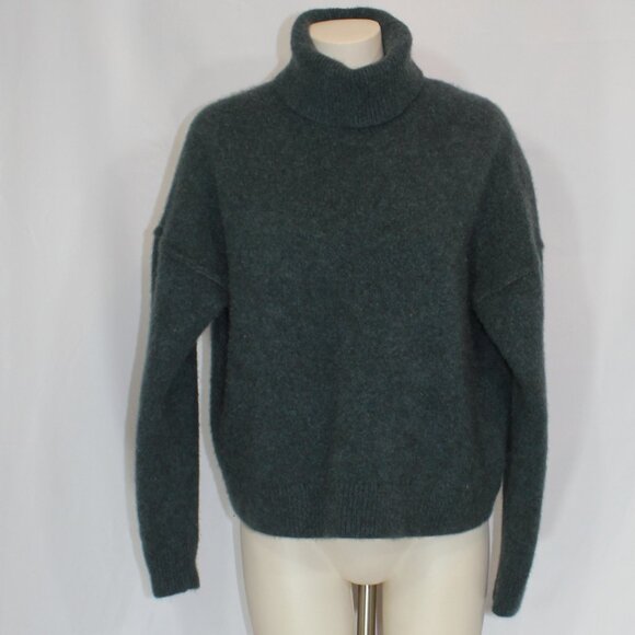 Hudson North  soft Cashmere turtleneck  thick Sweater women olive green size XL - Picture 1 of 6